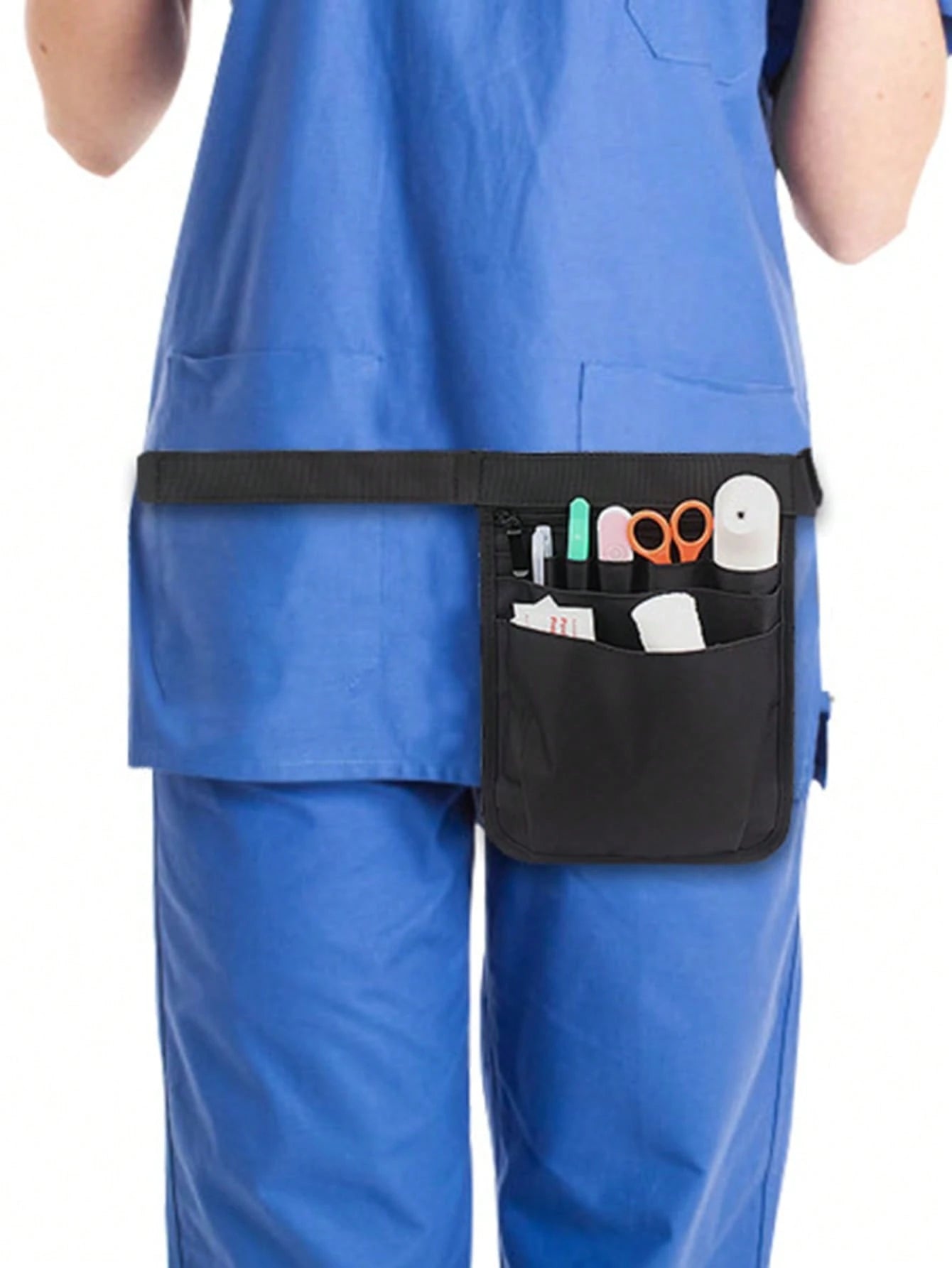 Nursing Tool Waist Bag- Polyester Tool Belt, Zipper Closure, Black, Machine Washable, Professional Medical Staff Storage Bag, Secure Storage Design, Nurse Accessories, Simple And Practical, Durable