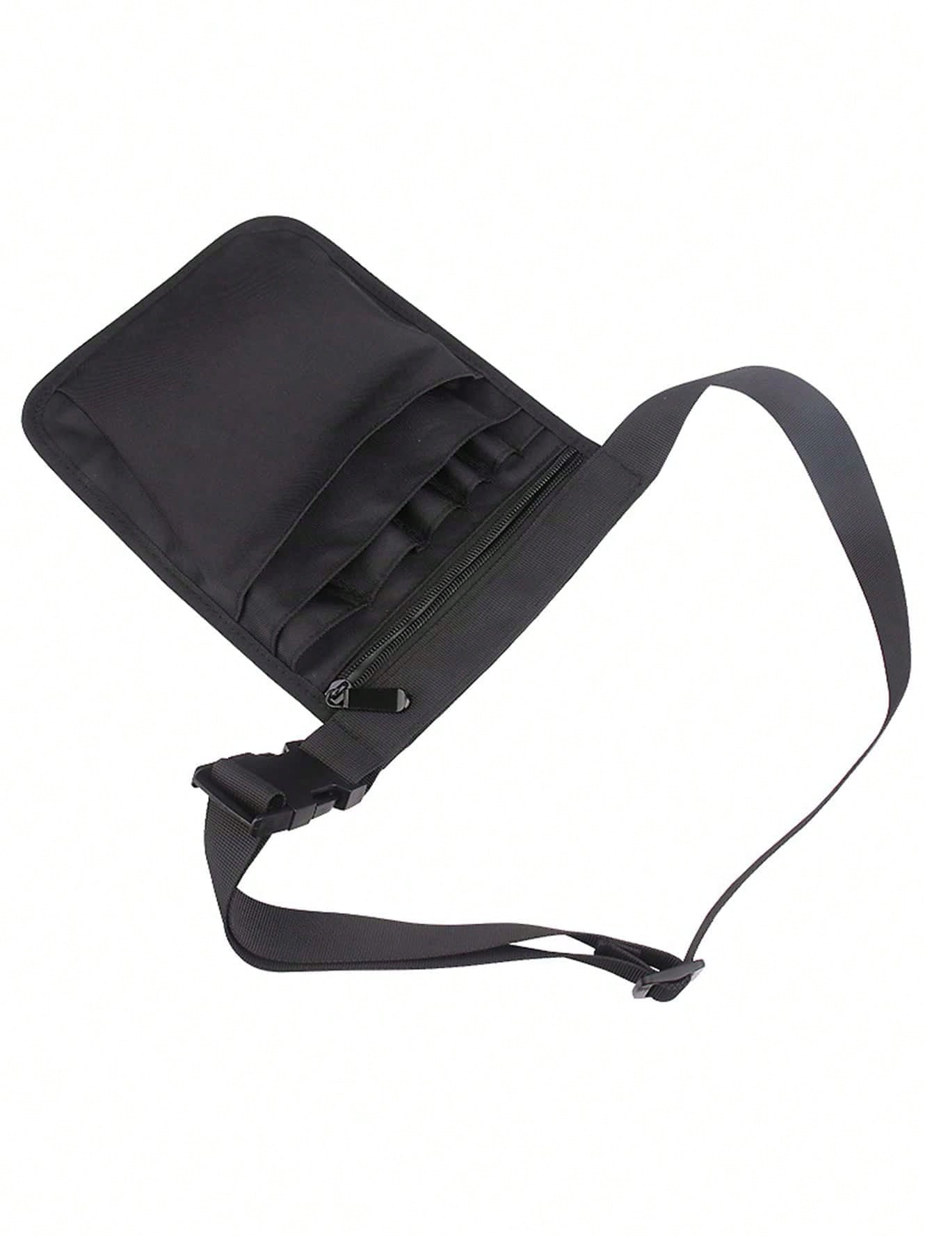 Nursing Tool Waist Bag- Polyester Tool Belt, Zipper Closure, Black, Machine Washable, Professional Medical Staff Storage Bag, Secure Storage Design, Nurse Accessories, Simple And Practical, Durable