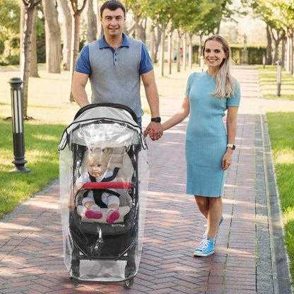 Oaoleer 1PC Clear Stroller Rain Cover, Universal Travel Weather Shield Breathable Baby Stroller Rain Cover For Windproof, Waterproof, Protect From Sun Dust Snow
