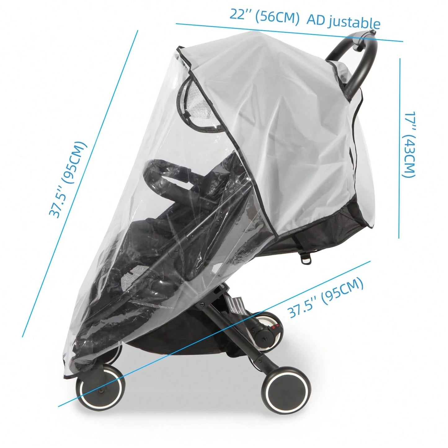 Oaoleer 1PC Clear Stroller Rain Cover, Universal Travel Weather Shield Breathable Baby Stroller Rain Cover For Windproof, Waterproof, Protect From Sun Dust Snow