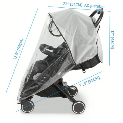 Oaoleer 1PC Clear Stroller Rain Cover, Universal Travel Weather Shield Breathable Baby Stroller Rain Cover For Windproof, Waterproof, Protect From Sun Dust Snow