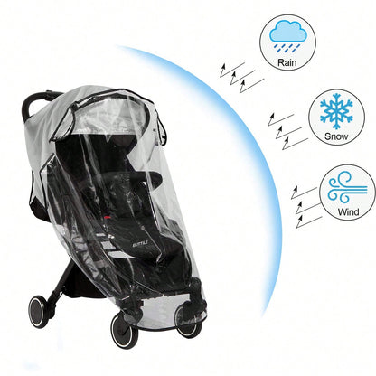 Oaoleer 1PC Clear Stroller Rain Cover, Universal Travel Weather Shield Breathable Baby Stroller Rain Cover For Windproof, Waterproof, Protect From Sun Dust Snow