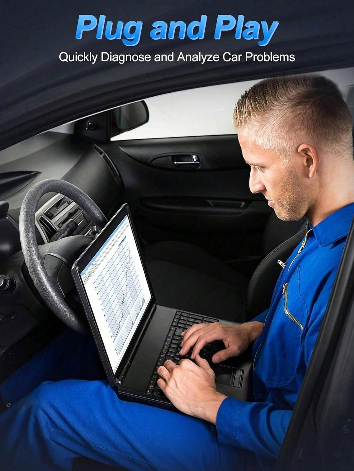 OBD2 Diagnostic Scanner Bluetooth Car Diagnostic Tool Compatible With All OBDII Protocol Vehicles Since 1996, Featuring I/M Readiness Check, Battery Test, Performance Test, Fault Code Reading And Clea