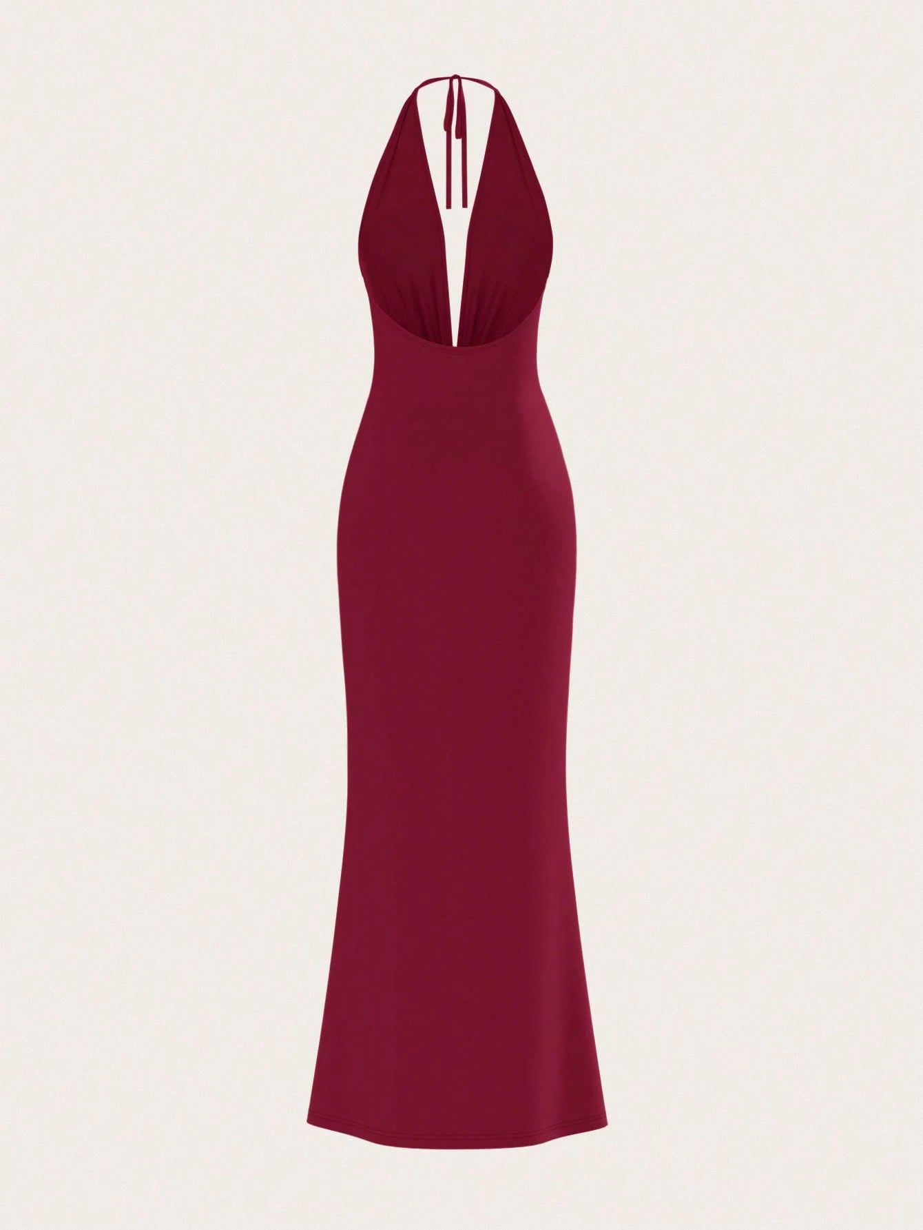 Opulessa Women's Dark Purple Summer Elegant Sexy Party Dinner Knit Backless Dress Metal Bucket Gathered Umbrella Hem Maxi Mermaid Dress Wedding Guest Outfits