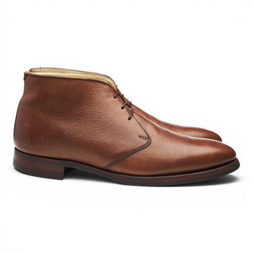 'Orkney' Tan Brown Grain Leather Chukka Boots UK 9.5 F