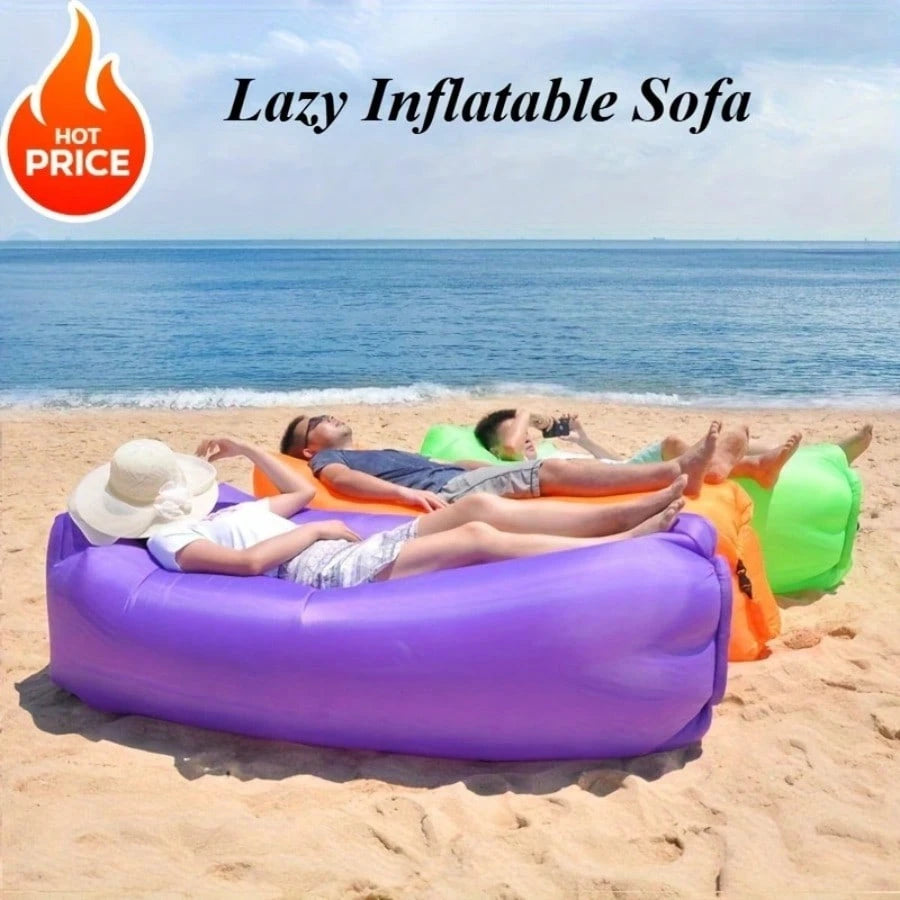 Outdoor Air Lazy Inflatable Sofa Bag Portable Camping Sofa Air Sleeping Bag Lunch Break Mattress Music Festival Concert Recliner, Quick Inflatable Portable Sofa Bed- Supports A Weight Of 440.92 Pound