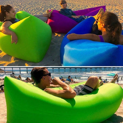 Outdoor Air Lazy Inflatable Sofa Bag Portable Camping Sofa Air Sleeping Bag Lunch Break Mattress Music Festival Concert Recliner, Quick Inflatable Portable Sofa Bed- Supports A Weight Of 440.92 Pound