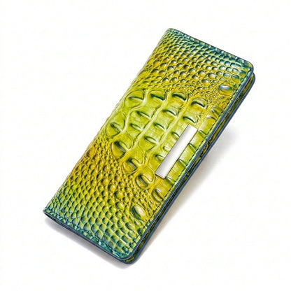 Outdoor Foldable Clutch Card Holder, Back Zipper & Snap Multi Slots With Decor Trim, Portable Storage For ID Cash Lightweight Compact Essentials Gear