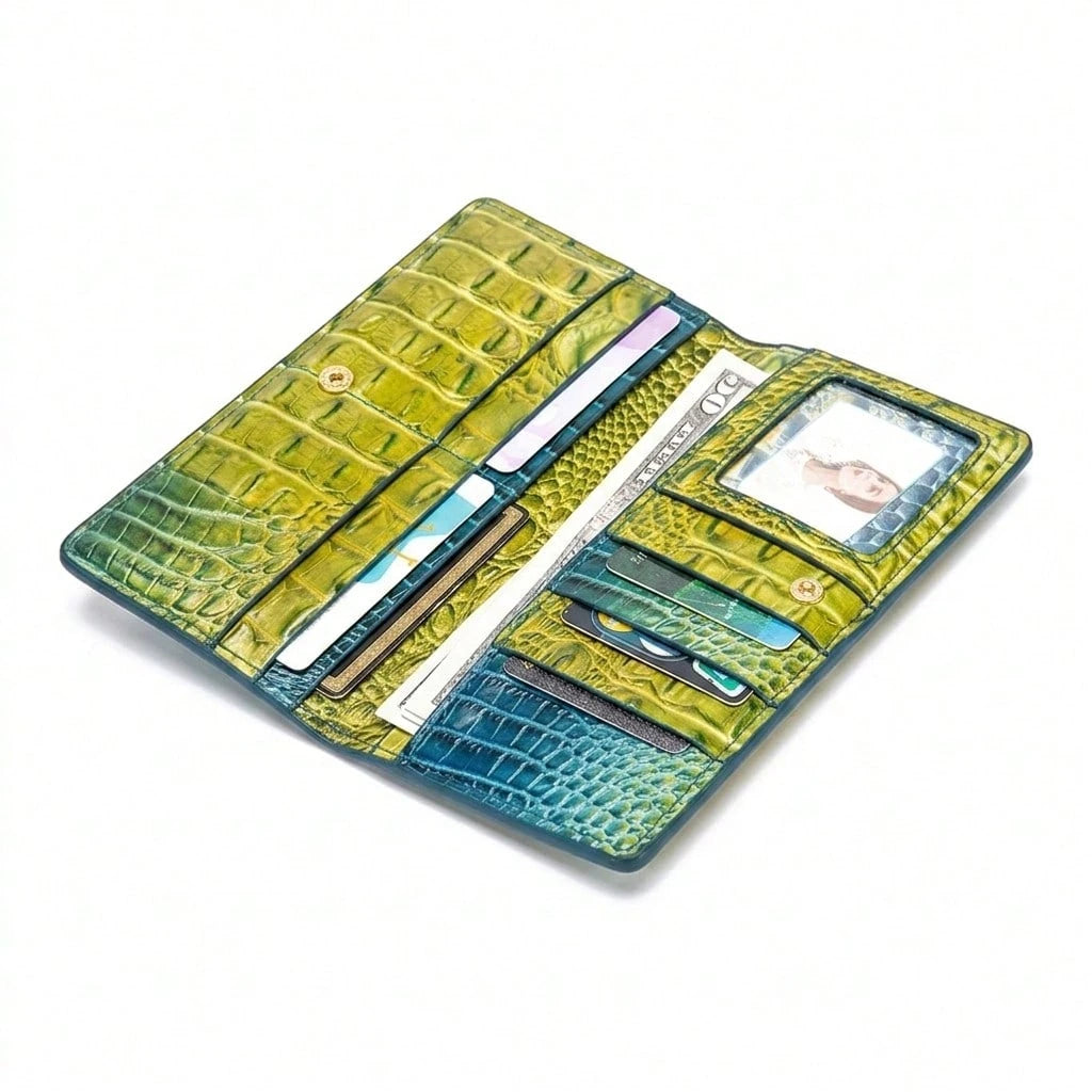 Outdoor Foldable Clutch Card Holder, Back Zipper & Snap Multi Slots With Decor Trim, Portable Storage For ID Cash Lightweight Compact Essentials Gear