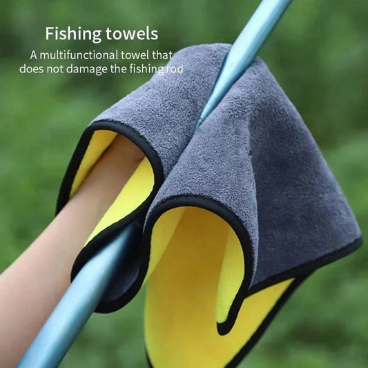Outdoor Sports Thickening Fishing Towel Non-Stick Absorbent Fishing Clothing Wipe Hands Soft Towel Fishing Accessories Equipment
