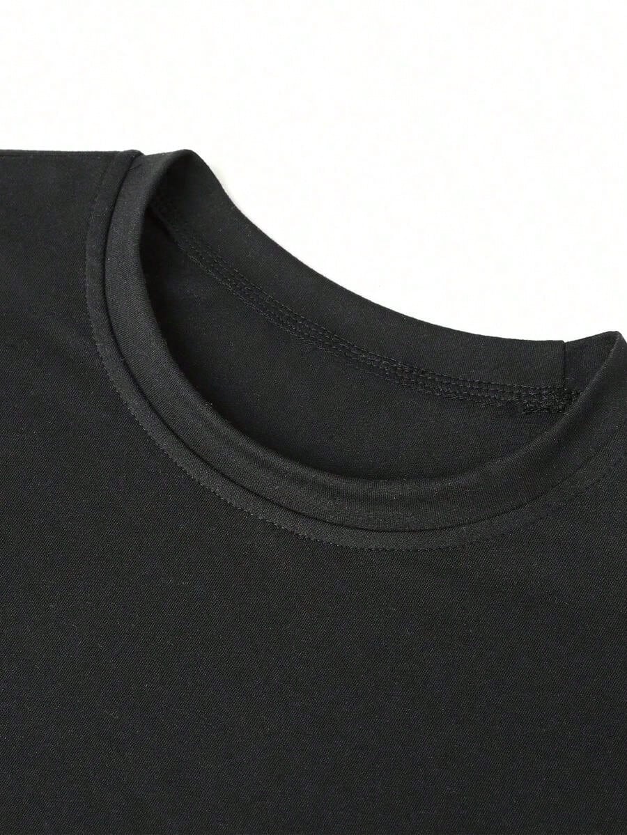 Oversized Y2K-Inspired Letter Print T-Shirt- Casual Crew Neck, Short Sleeve, Machine Washable- Perfect For Spring/Summer/Fall,Fashion Style