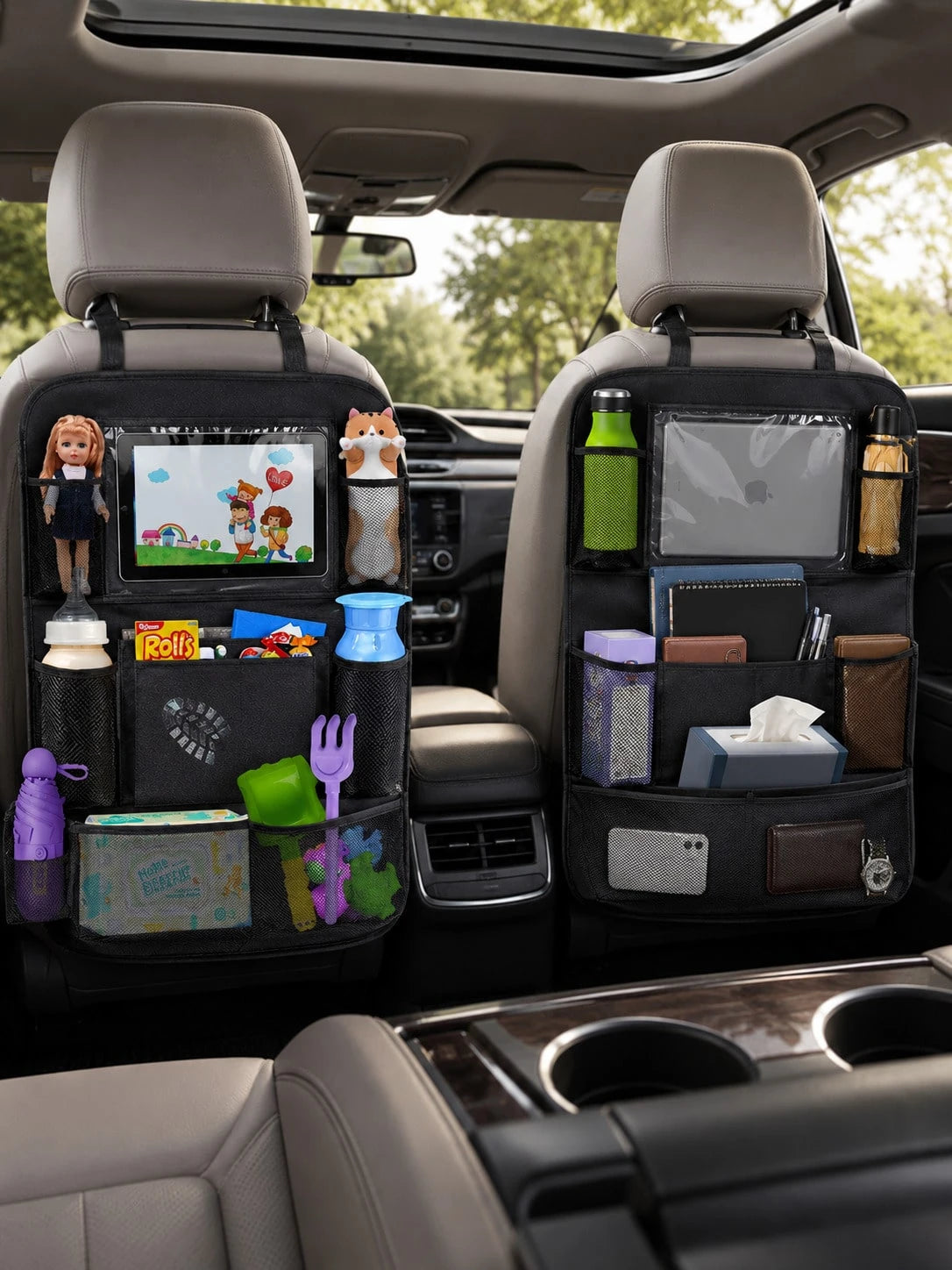 Oxford Cloth Car Seat Back Storage Bag, Hanging Organizer Bag, Large Capacity Wear-Resistant Car Interior Storage Rack