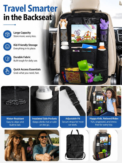 Oxford Cloth Car Seat Back Storage Bag, Hanging Organizer Bag, Large Capacity Wear-Resistant Car Interior Storage Rack