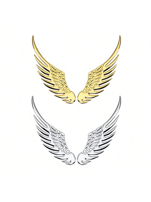 Pair 3D Wings Car Stickers Personalized Badge Emblem Motorcycle Decal Offroad Dual Sport Bike Atv Scooter Chopper Custom