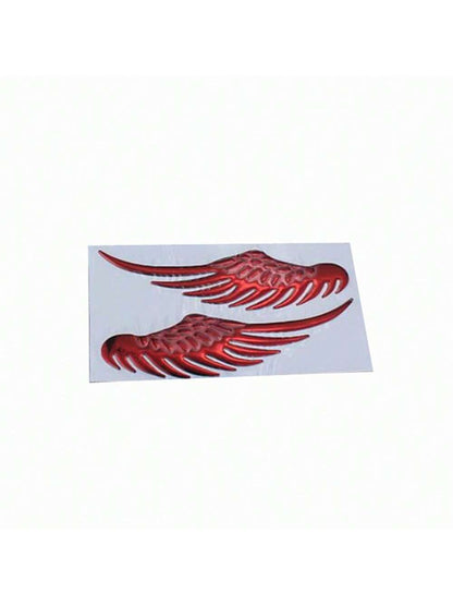 Pair 3D Wings Car Stickers Personalized Badge Emblem Motorcycle Decal Offroad Dual Sport Bike Atv Scooter Chopper Custom