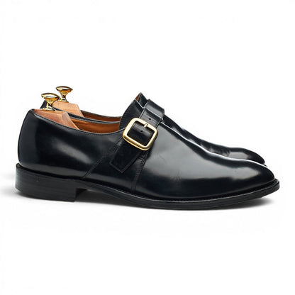 'Paisley' Black Leather Monk Strap UK 11 F