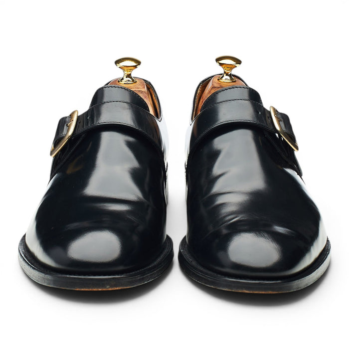 'Paisley' Black Leather Monk Strap UK 11 F