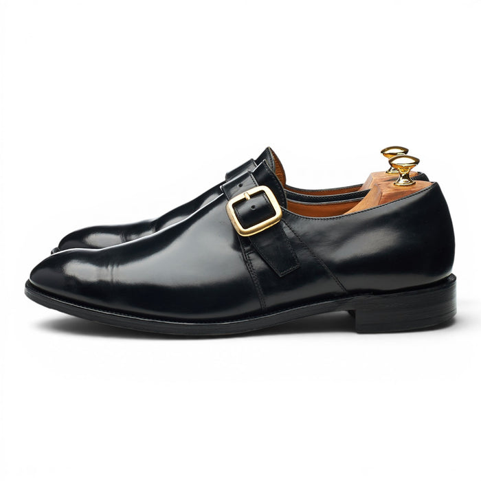 'Paisley' Black Leather Monk Strap UK 11 F