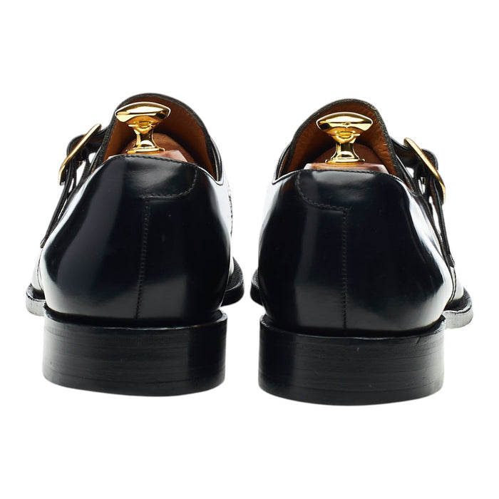 'Paisley' Black Leather Monk Strap UK 11 F