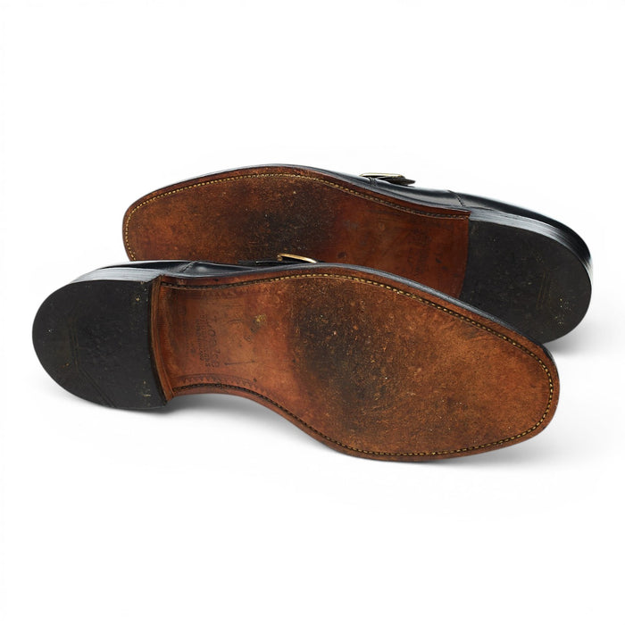 'Paisley' Black Leather Monk Strap UK 11 F