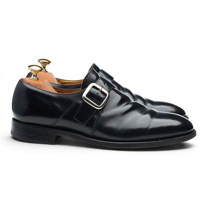 'Paisley' Black Leather Monk Strap UK 7 F
