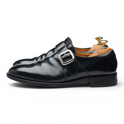 'Paisley' Black Leather Monk Strap UK 7 F