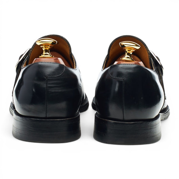 'Paisley' Black Leather Monk Strap UK 7 F