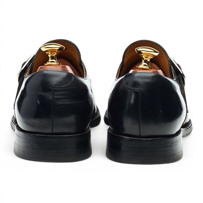 'Paisley' Black Leather Monk Strap UK 7 F