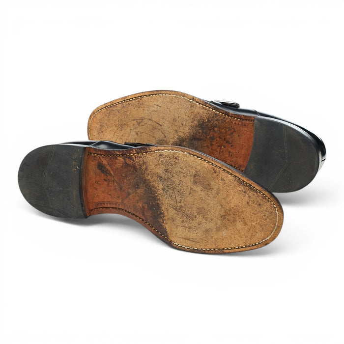 'Paisley' Black Leather Monk Strap UK 7 F
