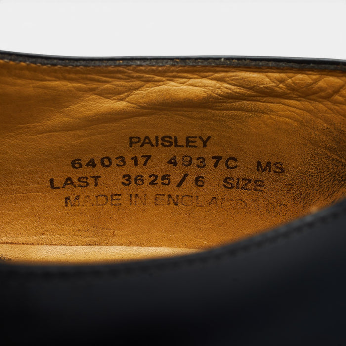'Paisley' Black Leather Monk Strap UK 7 F