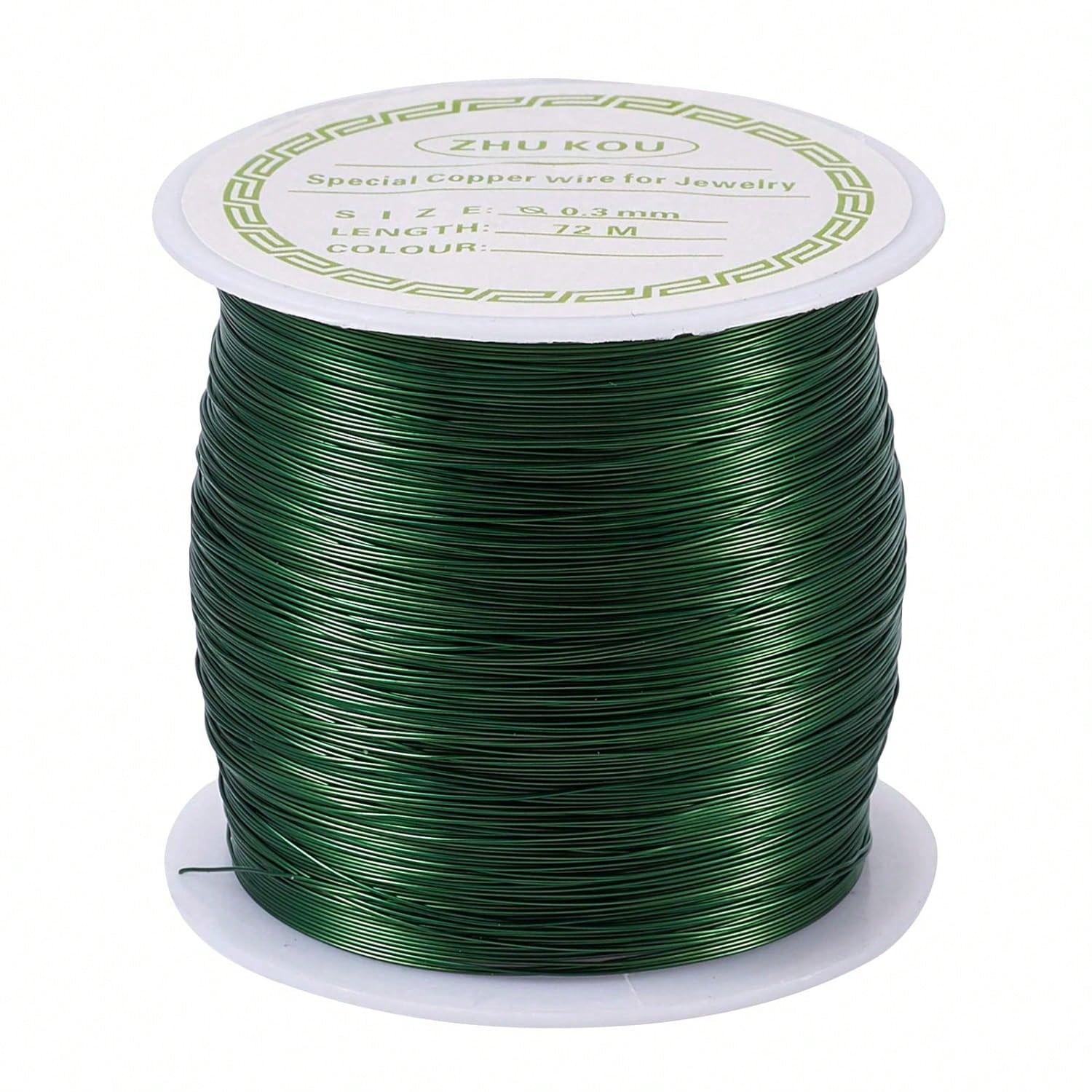 Pandahall 236 Feet Tarnish Resistant Copper Wire 28 Gauge Green Metal Wires Jewelry Beading Wire Jewelry Making (Green)