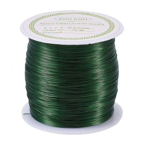 Pandahall 236 Feet Tarnish Resistant Copper Wire 28 Gauge Green Metal Wires Jewelry Beading Wire Jewelry Making (Green)
