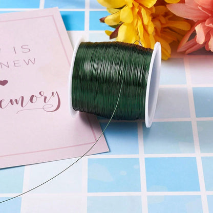 Pandahall 236 Feet Tarnish Resistant Copper Wire 28 Gauge Green Metal Wires Jewelry Beading Wire Jewelry Making (Green)