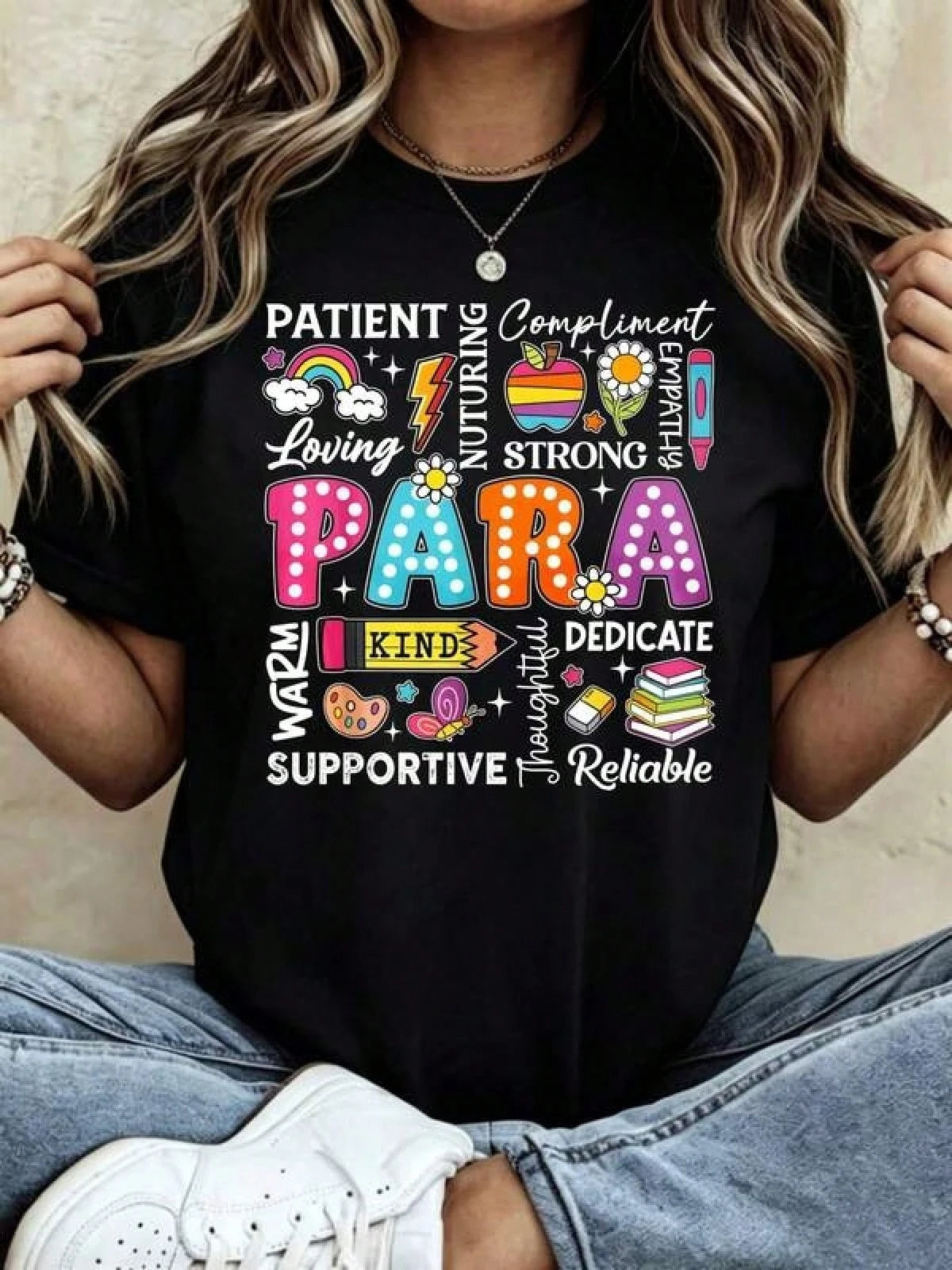 Para Teacher Words And Women's-Shirt Casual Style Everyday Wear And School Events Para Teachers And Educators