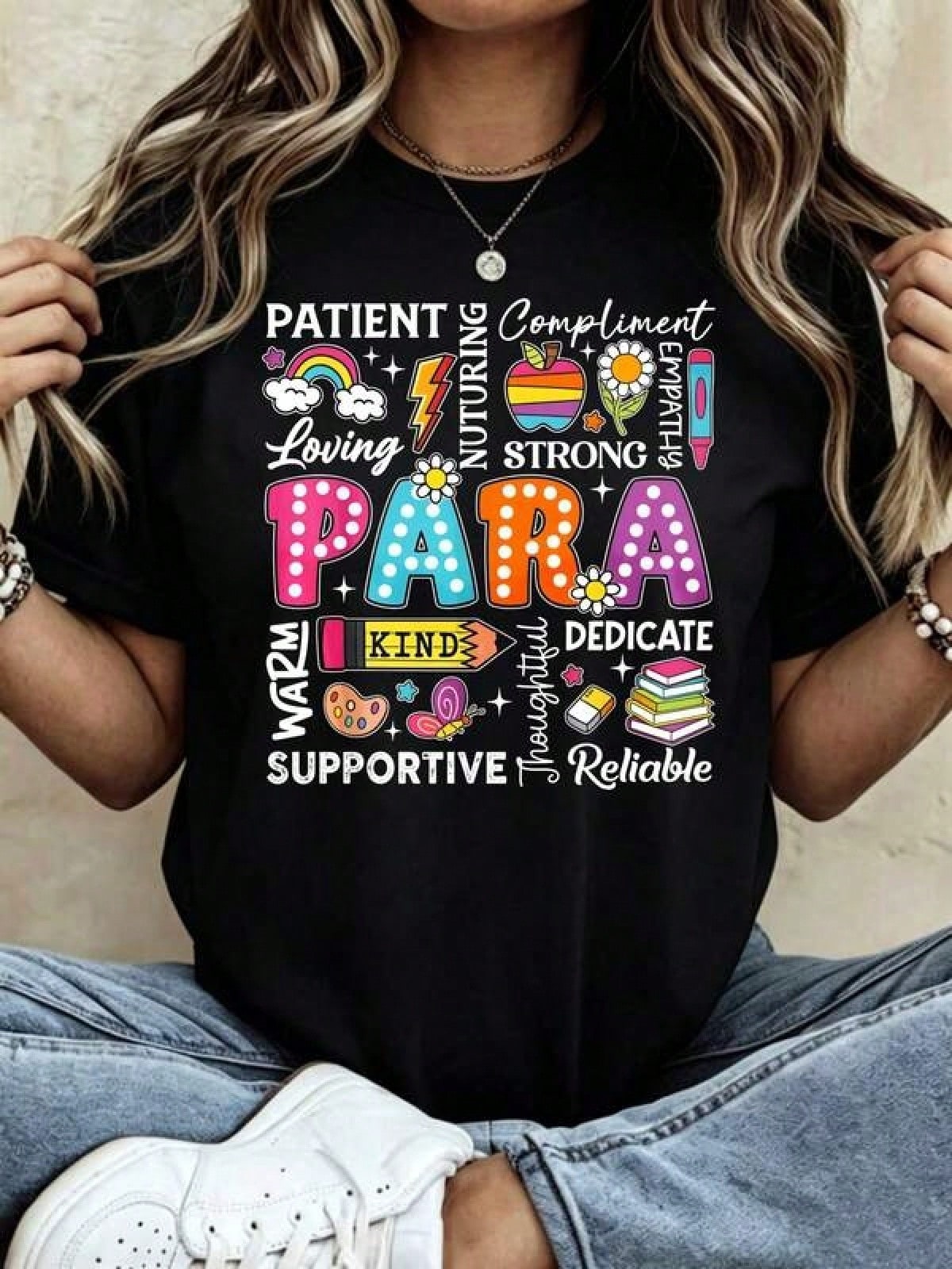 Para Teacher Words And Women's-Shirt Casual Style Everyday Wear And School Events Para Teachers And Educators