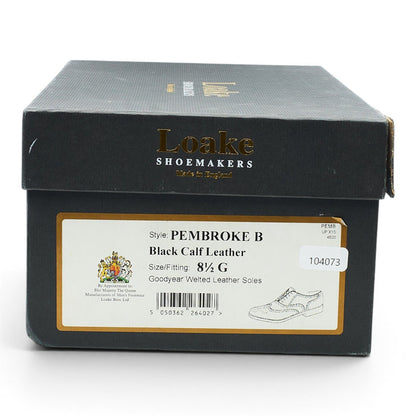 'Pembroke' Black Leather Oxford Brogues UK 8.5 G