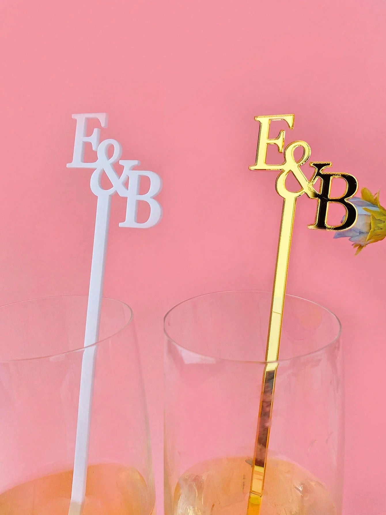 Personalized Acrylic Cocktail Stir Sticks, Wedding Cocktail Sticks, Custom Laser Cut, Can Be Used As Beverage Labels, Glassware Decorations, Glassware Charms, Stir Stick Decorations, Easy To Clean, Mo