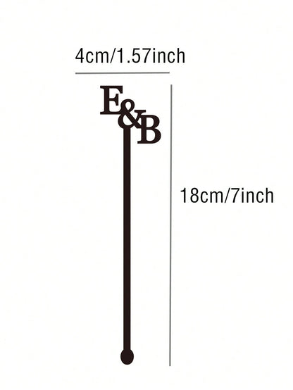 Personalized Acrylic Cocktail Stir Sticks, Wedding Cocktail Sticks, Custom Laser Cut, Can Be Used As Beverage Labels, Glassware Decorations, Glassware Charms, Stir Stick Decorations, Easy To Clean, Mo