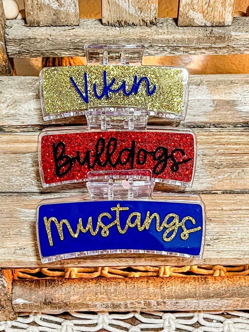 Personalized Gameday Team Name Rainbow Letter Custom Hair Clips, Bridesmaid Gift, Customized Name Hair Accessories, Wedding Claw Clips