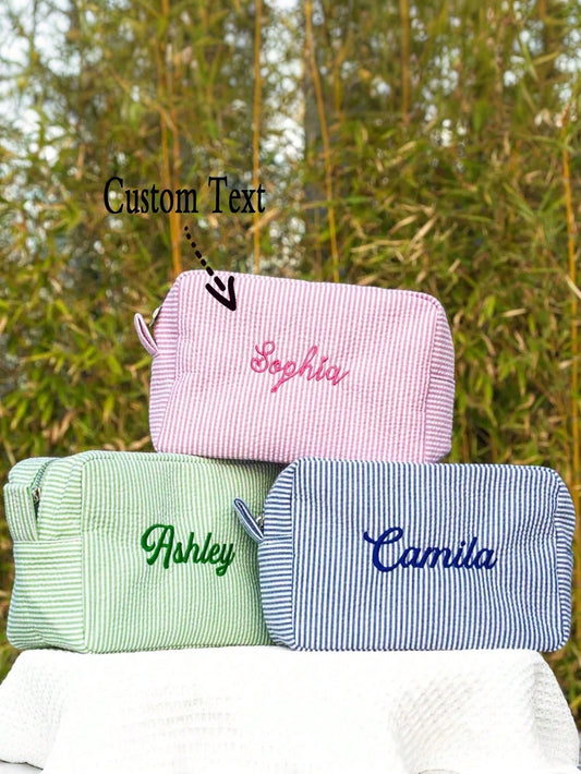 Personalized Makeup Bag, Custom Embroidered Toiletry Bag, Makeup Bag, Bridesmaid Gift, Bridal Party Gift, Cosmetic Storage Pouch, Bags For Ladies Fashionable, Bag Lover, Coquette Aesthetic, Mother's D