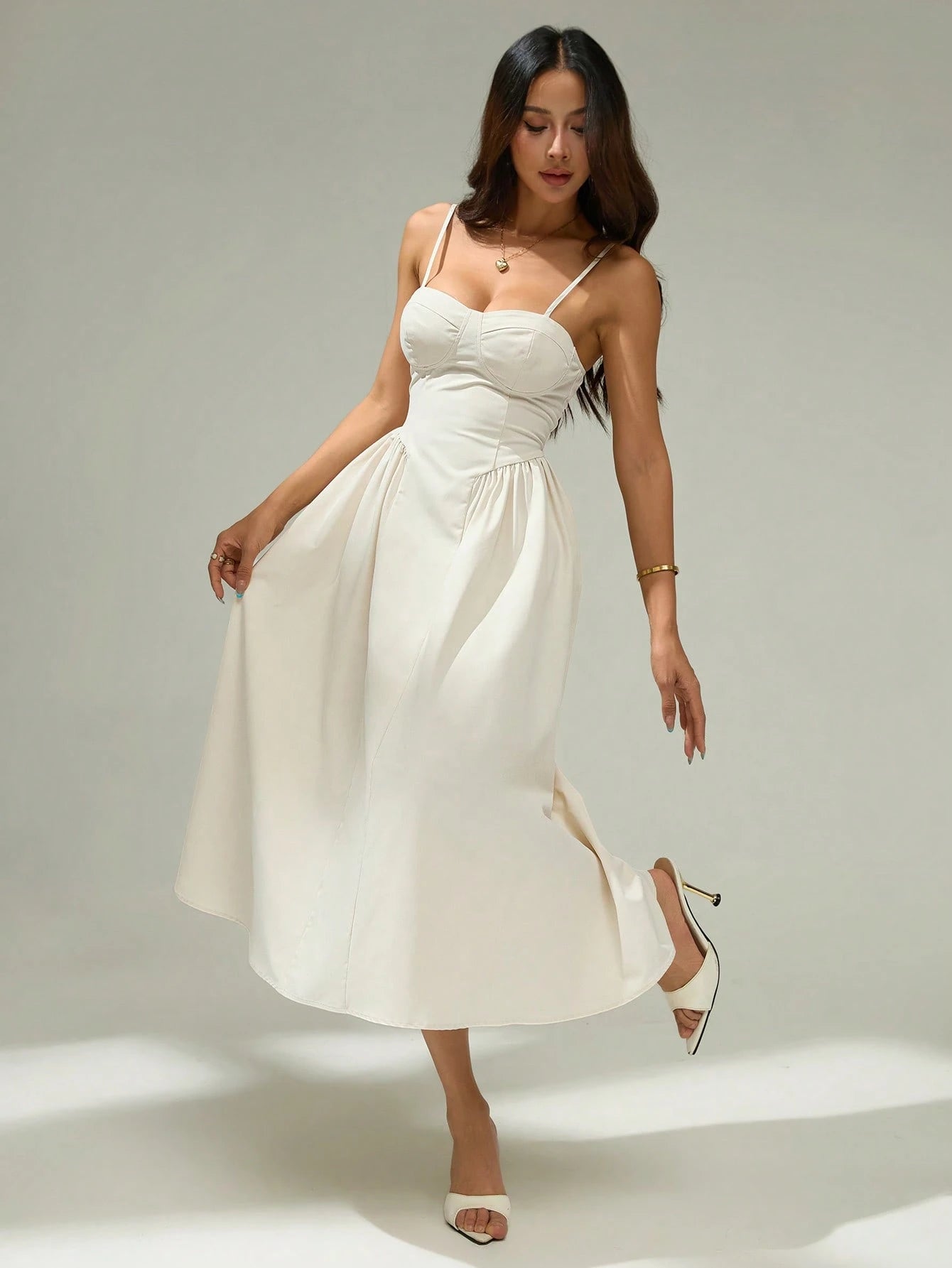 PETITE Elegant Solid Color Sleeveless Dress For Commuting, Summer Black Midi Dress,Elegant Dresses For Women,Petite Women