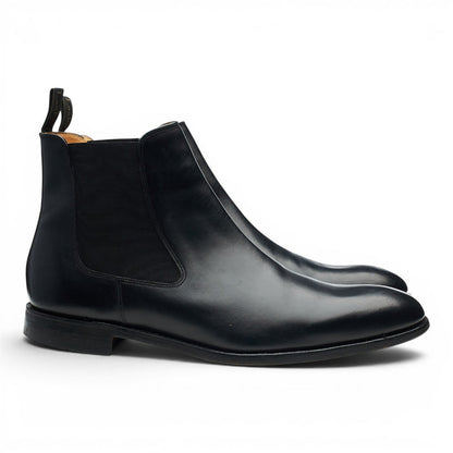 'Petworth' Black Leather Chelsea Boots UK 12 F