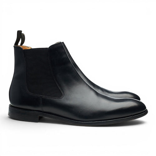 'Petworth' Black Leather Chelsea Boots UK 12 F