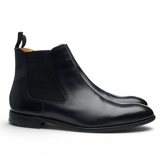 'Petworth' Black Leather Chelsea Boots UK 12 F