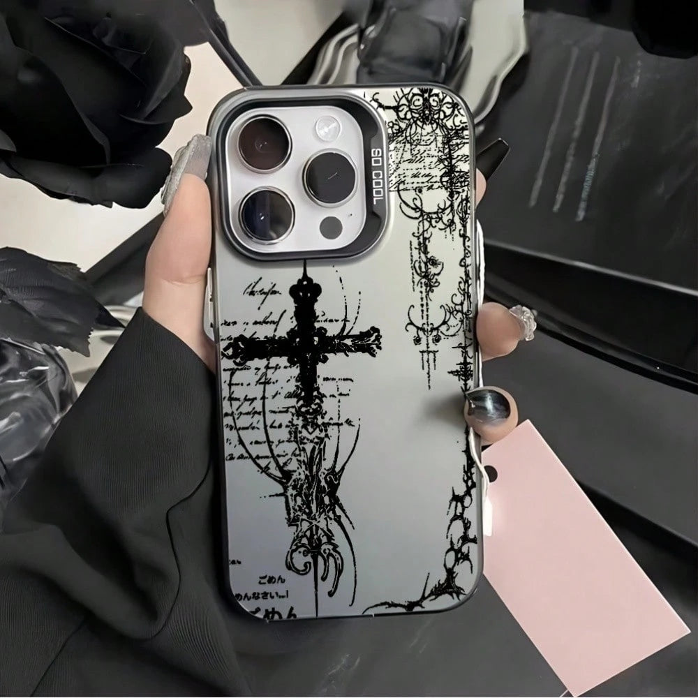 Phone Case- A Stylish Phone Case With Y2K Retro Gothic Art Style, Compatible With Various IPhone Models Including 17, 16E, 16, 15, 14, 13, 12, 11 Mini, Pro, Max, Air, X, XR, XSMAX, 8