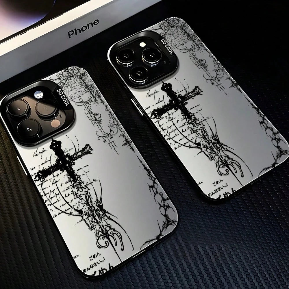Phone Case- A Stylish Phone Case With Y2K Retro Gothic Art Style, Compatible With Various IPhone Models Including 17, 16E, 16, 15, 14, 13, 12, 11 Mini, Pro, Max, Air, X, XR, XSMAX, 8