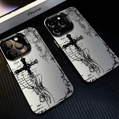 Phone Case- A Stylish Phone Case With Y2K Retro Gothic Art Style, Compatible With Various IPhone Models Including 17, 16E, 16, 15, 14, 13, 12, 11 Mini, Pro, Max, Air, X, XR, XSMAX, 8