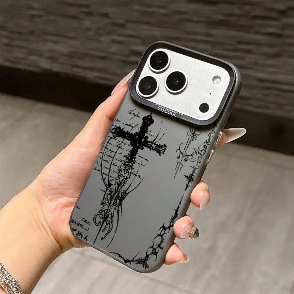 Phone Case- A Stylish Phone Case With Y2K Retro Gothic Art Style, Compatible With Various IPhone Models Including 17, 16E, 16, 15, 14, 13, 12, 11 Mini, Pro, Max, Air, X, XR, XSMAX, 8