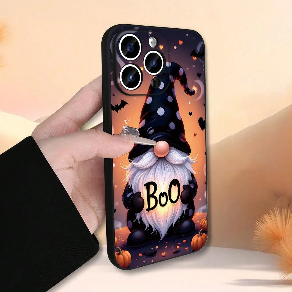 Phone Case: Halloween Gnome Pattern Phone Case For IPhone 17 16 15 14 13 12 11 7 X XR XSMAX Cute Cartoon Boo Soft TPU Protective Cover For Kids Women,Suitable For IPhone17 Air