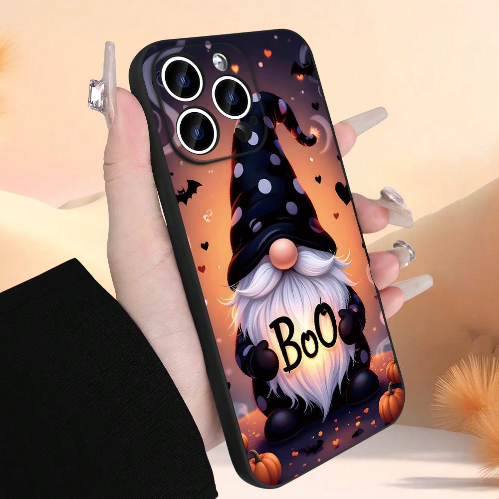 Phone Case: Halloween Gnome Pattern Phone Case For IPhone 17 16 15 14 13 12 11 7 X XR XSMAX Cute Cartoon Boo Soft TPU Protective Cover For Kids Women,Suitable For IPhone17 Air